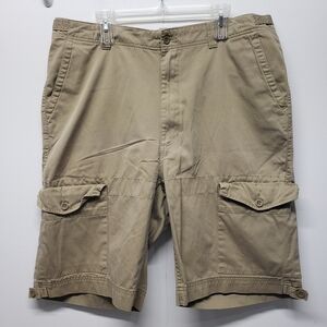 GAP Cargo Shorts Y2K Mens Size 40 Khaki Tan Utility Pockets Casual Outdoor